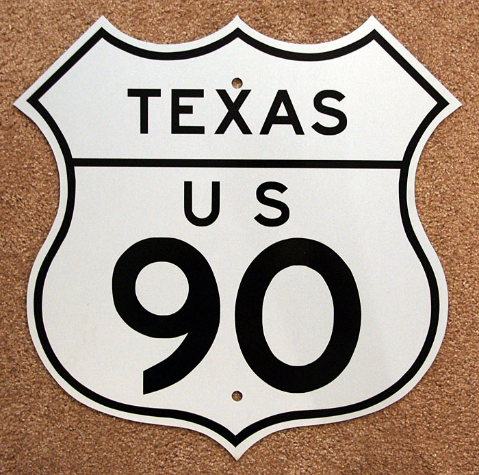 Texas - U.S. Highway 90 and U.S. Highway 83 sign.