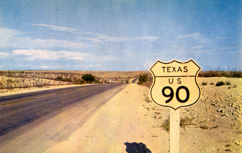 Texas U.S. Highway 90 sign.
