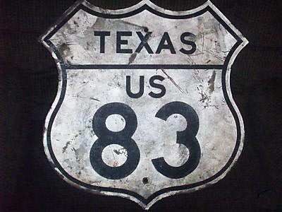 Texas U.S. Highway 83 sign.