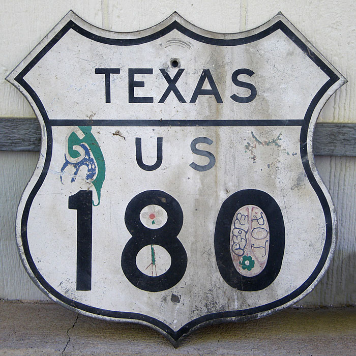 Texas U.S. Highway 180 sign.