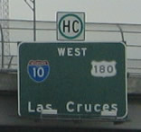 Texas - U.S. Highway 54, Interstate 10, and U.S. Highway 180 sign.