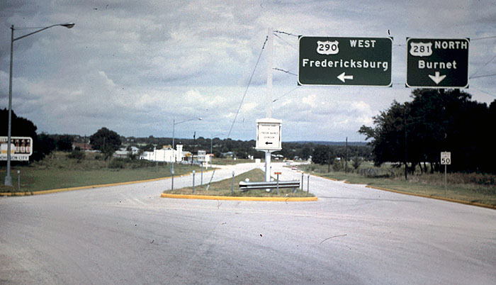 Texas - U.S. Highway 281 and U.S. Highway 290 sign.