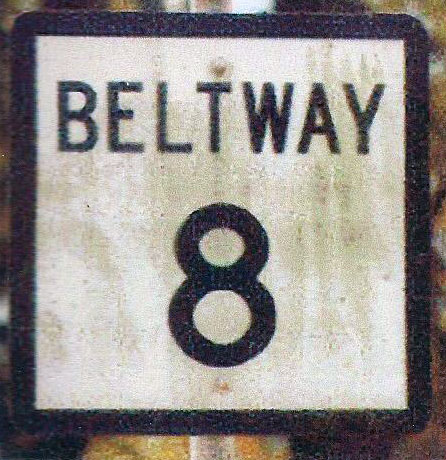 Texas state beltway 8 sign.