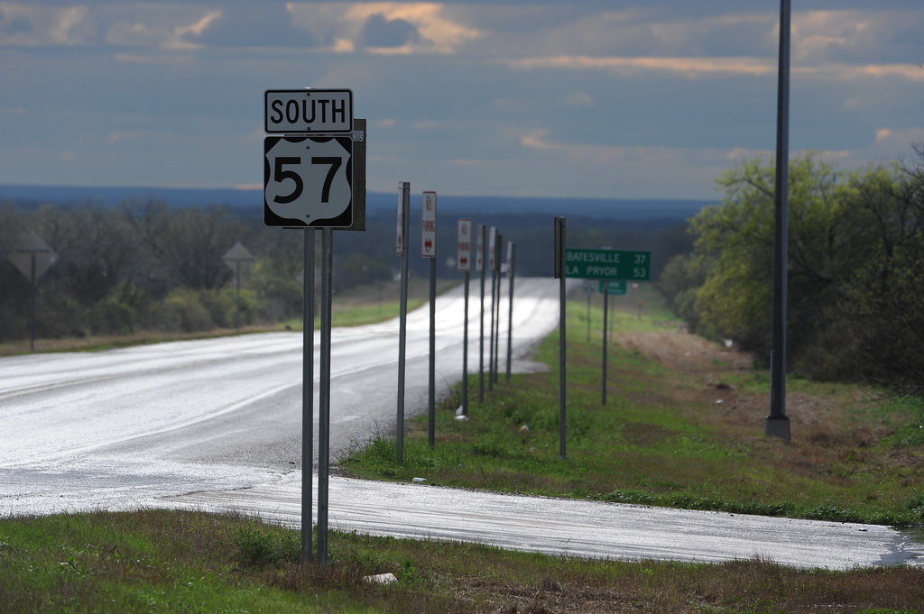 Texas U.S. Highway 57 sign.