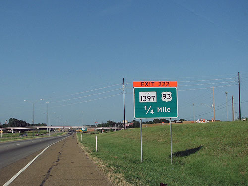 Texas - U.S. Highway 93 and farm to market road 1397 sign.
