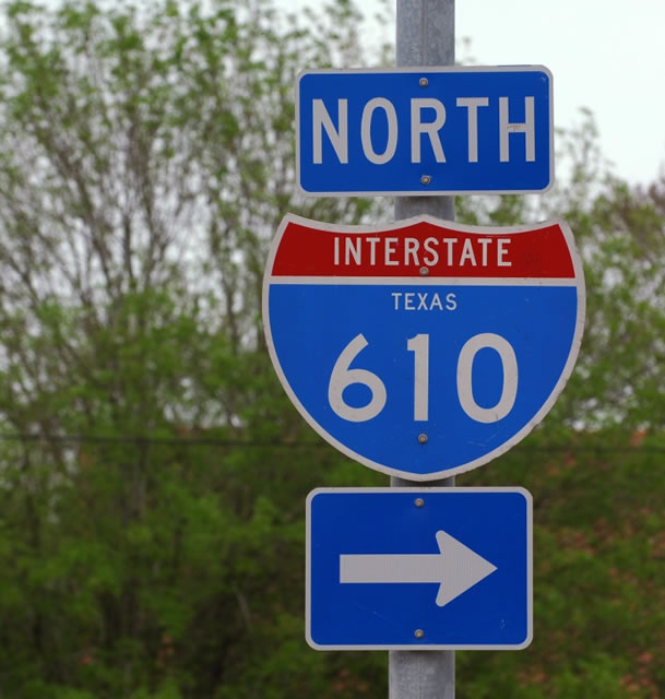 Texas Interstate 610 sign.