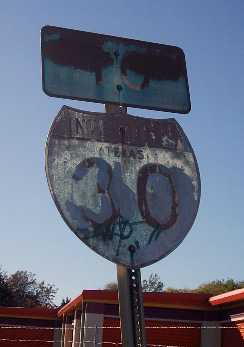 Texas Interstate 30 sign.