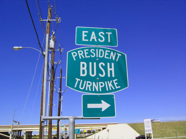 Texas President Bush Turnpike sign.