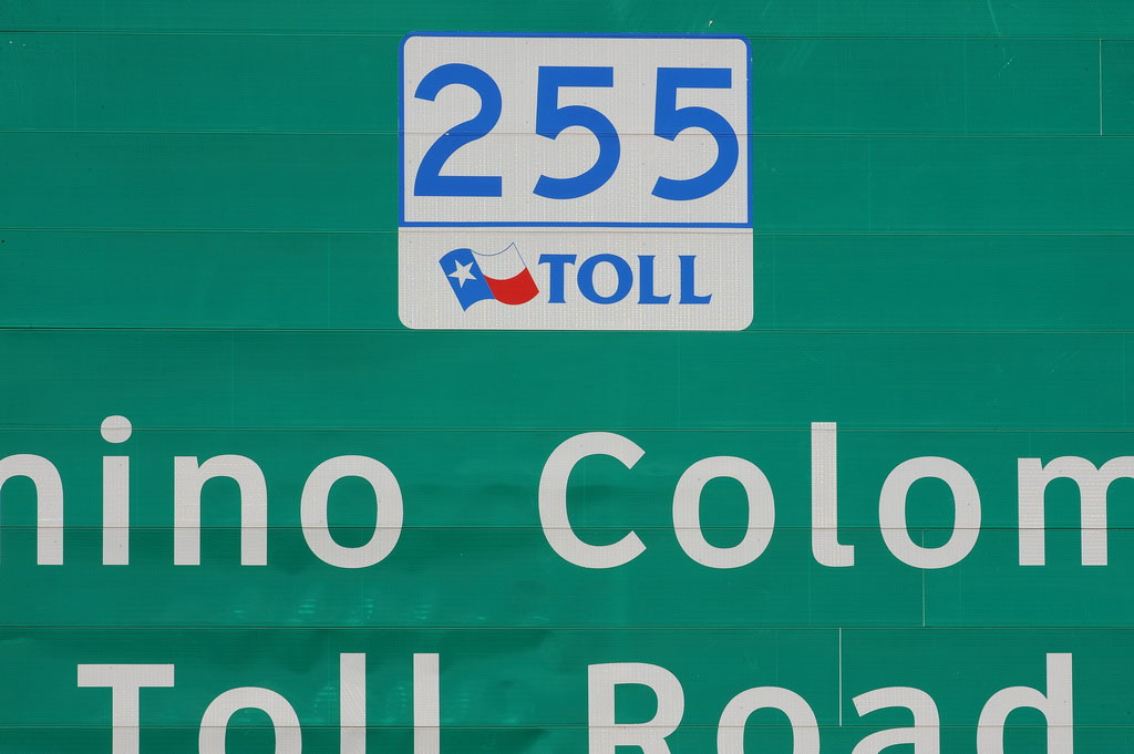 Texas toll road 255 sign.