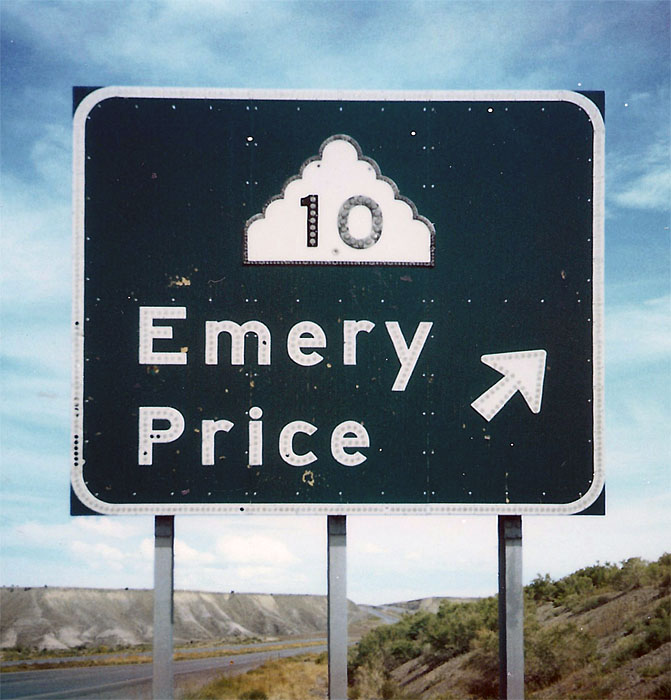 Utah State Highway 10 sign.