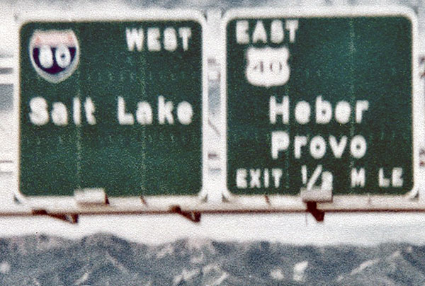 Utah - Interstate 80 and U.S. Highway 40 sign.