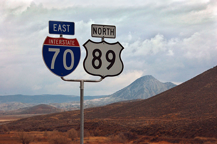Utah - Interstate 70 and U.S. Highway 89 sign.