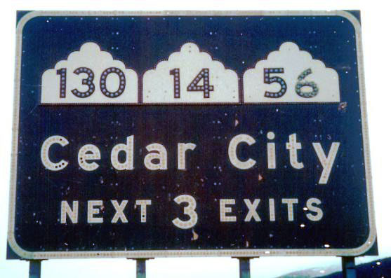 Utah - State Highway 56, State Highway 14, and State Highway 130 sign.