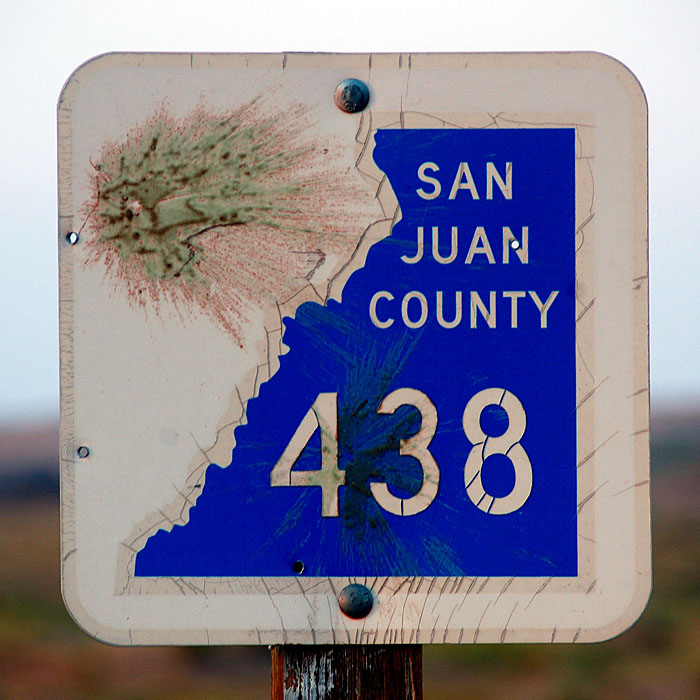 Utah San Juan County route 438 sign.