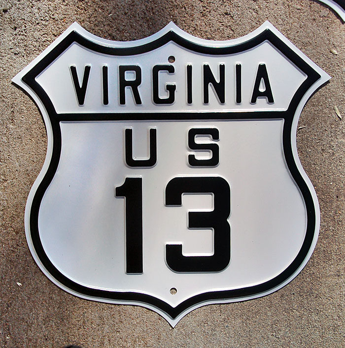 Virginia U.S. Highway 13 sign.