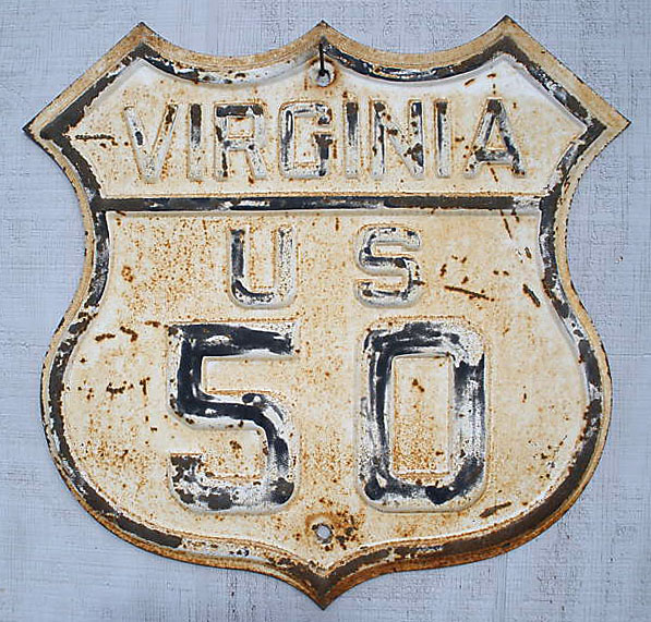 Virginia U.S. Highway 50 sign.