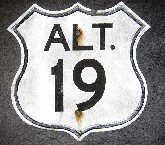 Virginia alternate U. S. highway 19 sign.