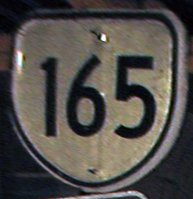 Virginia State Highway 165 sign.