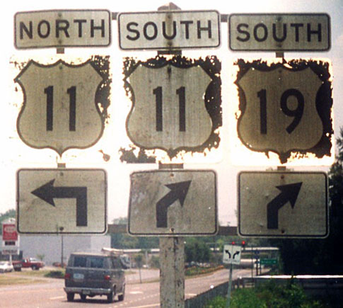 Virginia - U.S. Highway 19 and U.S. Highway 11 sign.