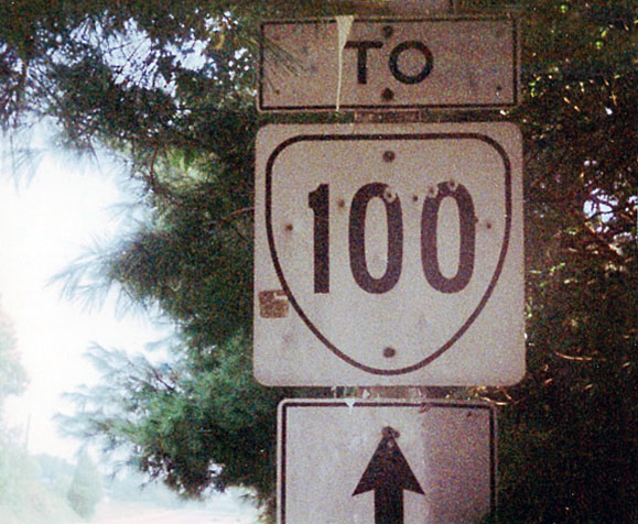 Virginia State Highway 100 sign.