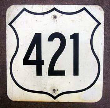 Virginia U.S. Highway 421 sign.