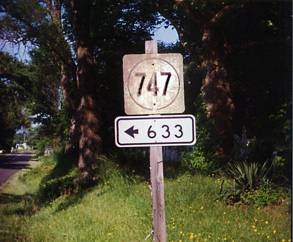 Virginia state secondary highway 747 sign.