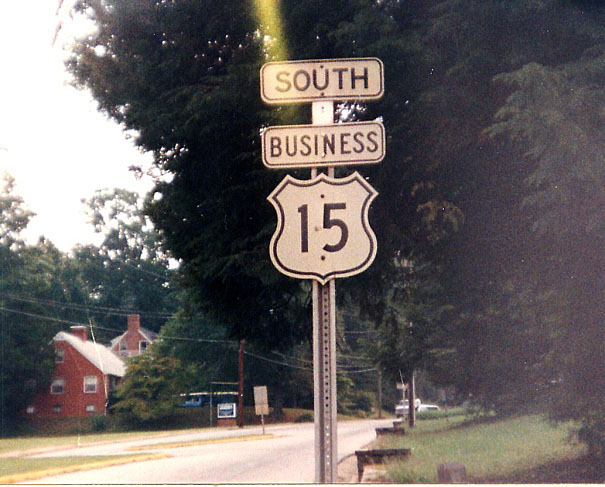 Virginia U.S. Highway 15 sign.