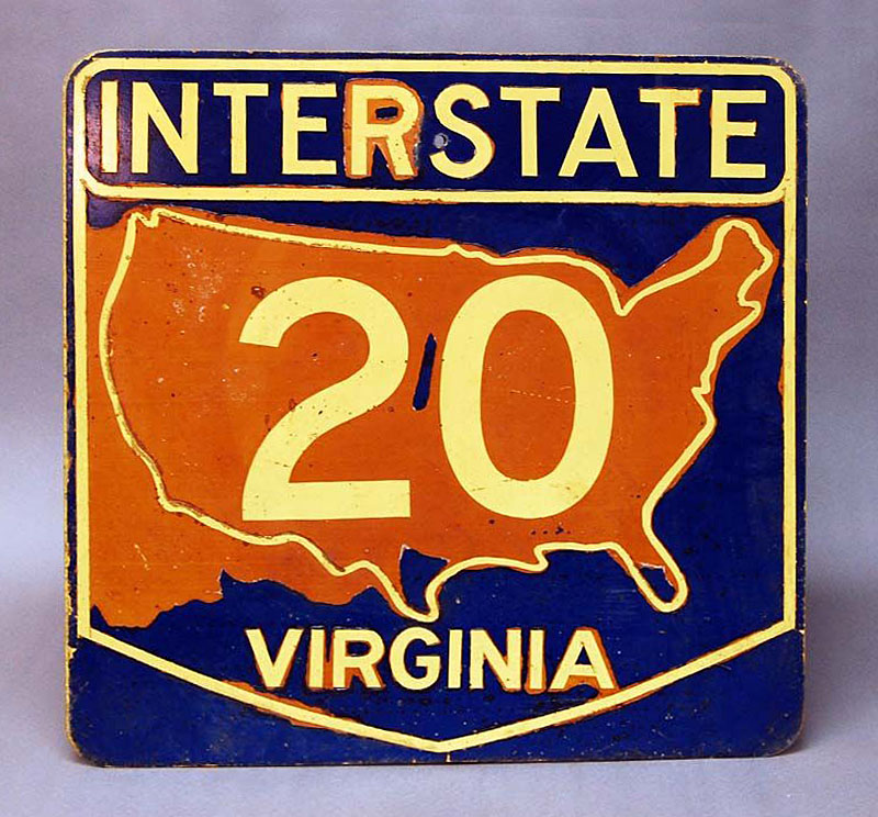 Virginia Interstate 20 sign.