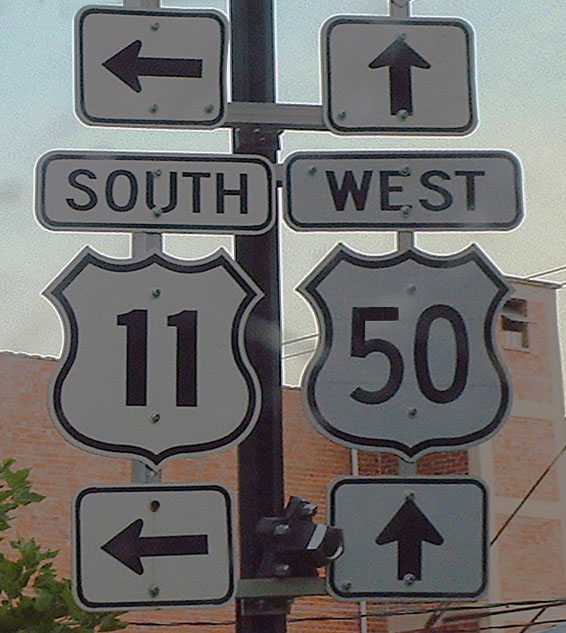 Virginia - U.S. Highway 50 and U.S. Highway 11 sign.