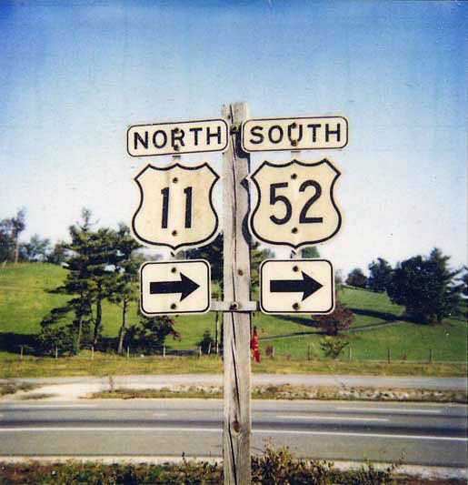 Virginia - U.S. Highway 52 and U.S. Highway 11 sign.