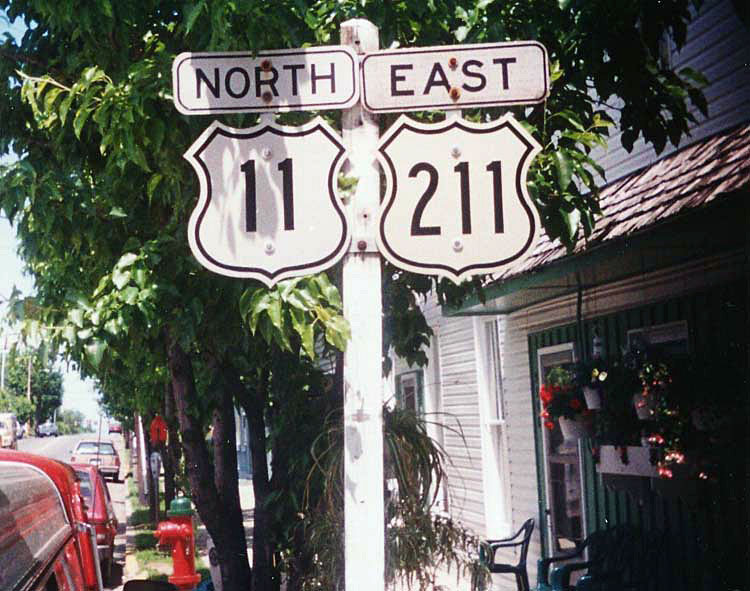 Virginia - U.S. Highway 211 and U.S. Highway 11 sign.