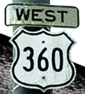 Virginia U.S. Highway 360 sign.