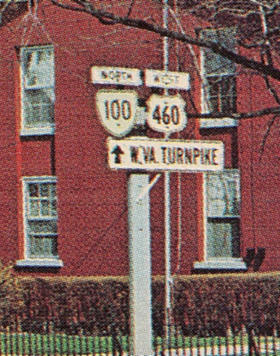 Virginia - U.S. Highway 460 and State Highway 100 sign.