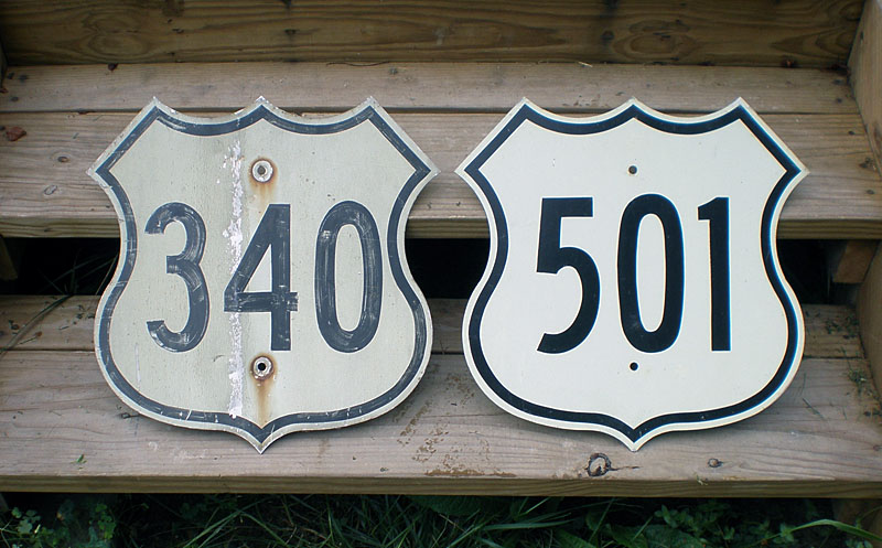 Virginia - U.S. Highway 501 and U.S. Highway 340 sign.
