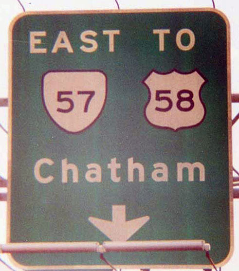 Virginia - U.S. Highway 58 and State Highway 57 sign.