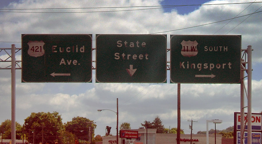 Virginia - U.S. Highway 421 and U. S. highway 11W sign.