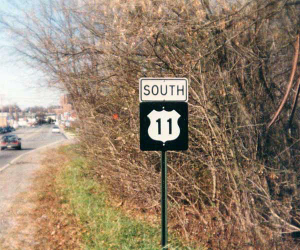 Virginia U.S. Highway 11 sign.