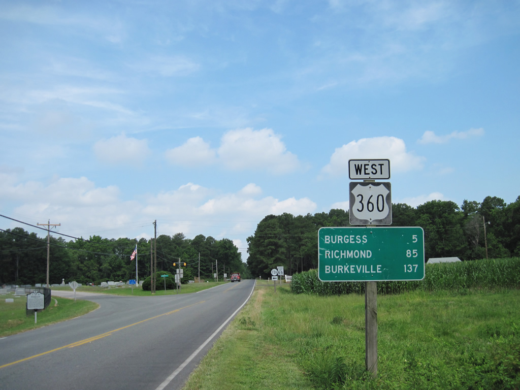 Virginia U.S. Highway 360 sign.
