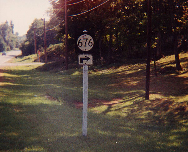 Virginia state secondary highway 676 sign.