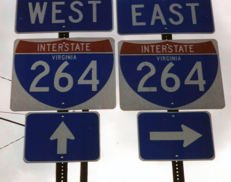 Virginia Interstate 264 sign.