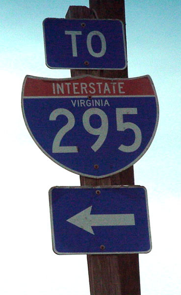 Virginia Interstate 295 sign.
