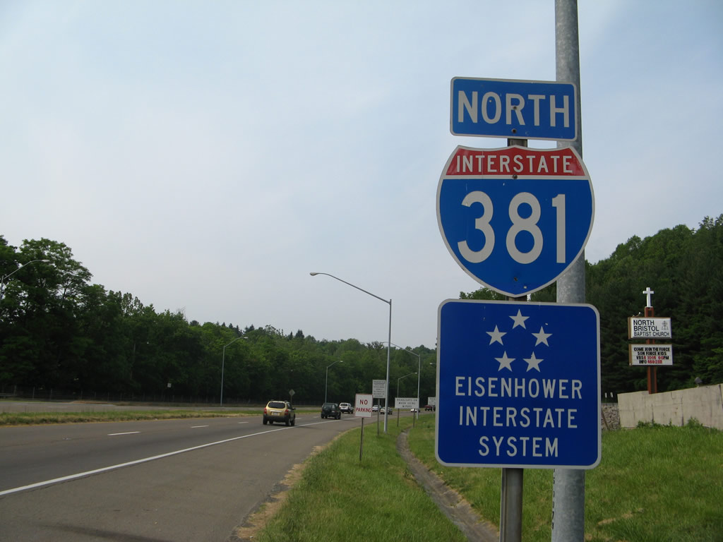 Virginia - Interstate 381 and Eisenhower Interstate System sign.