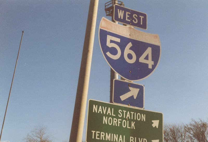 Virginia Interstate 564 sign.