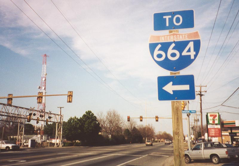Virginia Interstate 664 sign.