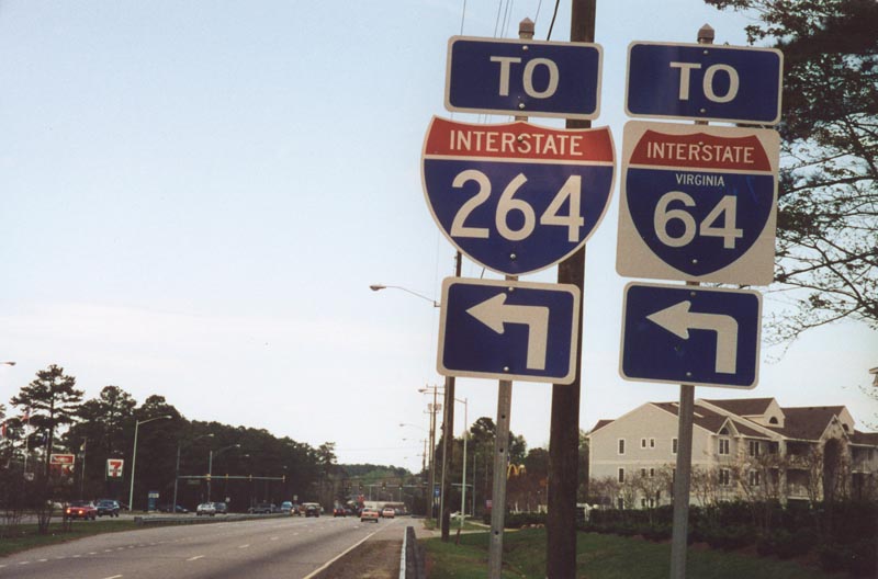 Virginia - Interstate 64 and Interstate 264 sign.