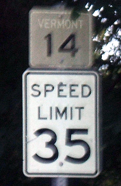 Vermont State Highway 14 sign.