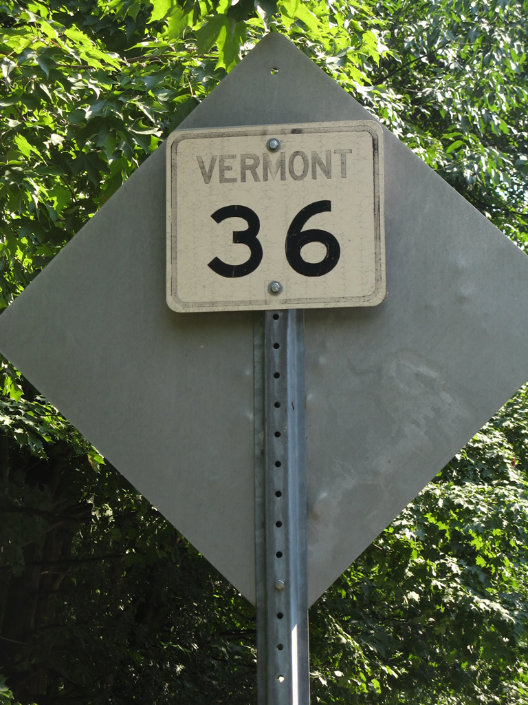 Vermont State Highway 36 sign.