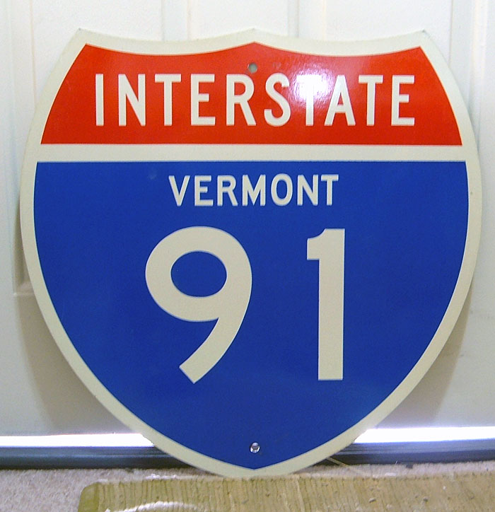 Vermont Interstate 91 sign.