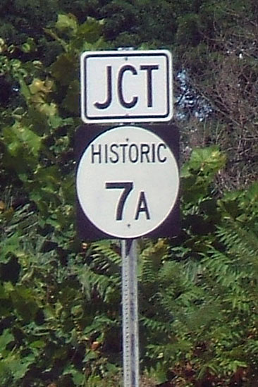 Vermont historic state highway 7A sign.