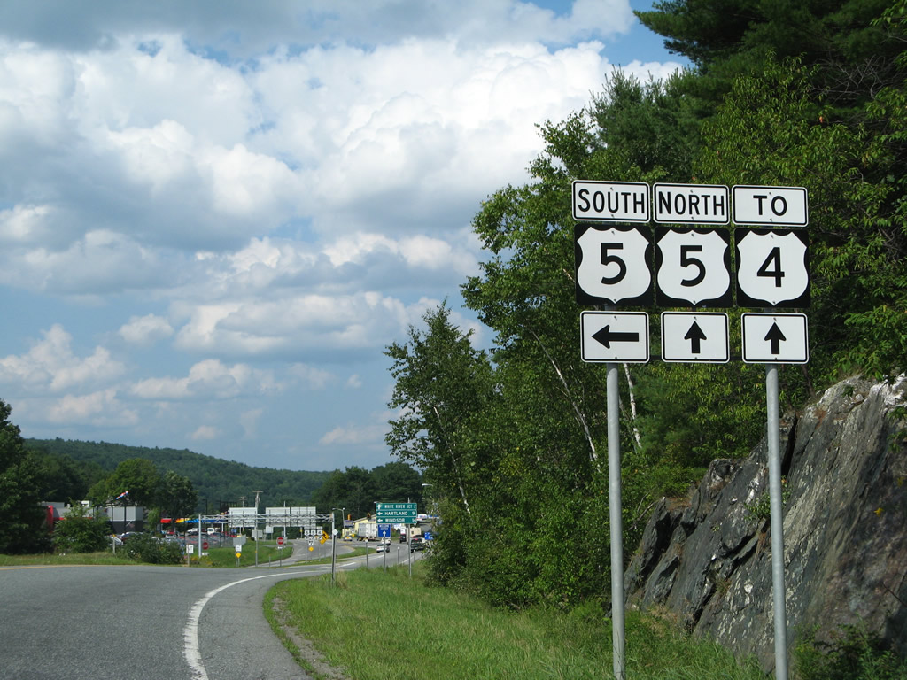Vermont - U.S. Highway 4 and U.S. Highway 5 sign.